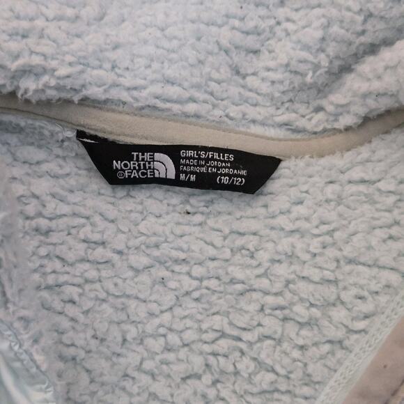 The North Face Jacket Girl's Size 10-12 Light Blue Fleece Full Zip - Picture 4 of 7